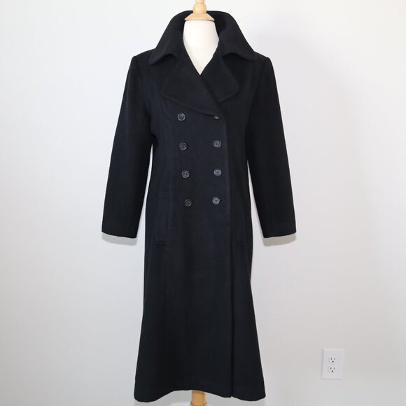 Authentic LOVE OTHER Classic double breasted long wool coat black EUC - Picture 11 of 13